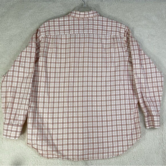 Banana Republic Shirt Mens Sz XXL Orange Plaid Cotton Button Up Long Sleeve 2XL - Picture 2 of 10